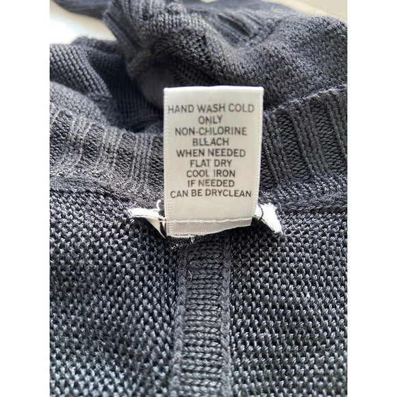 Cache Belted Open Front Waterfall Cardigan Size M Black Lightweight Office Chic - Picture 5 of 8